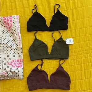Free people baseline bralette  Set - Black, Olive, and maroon